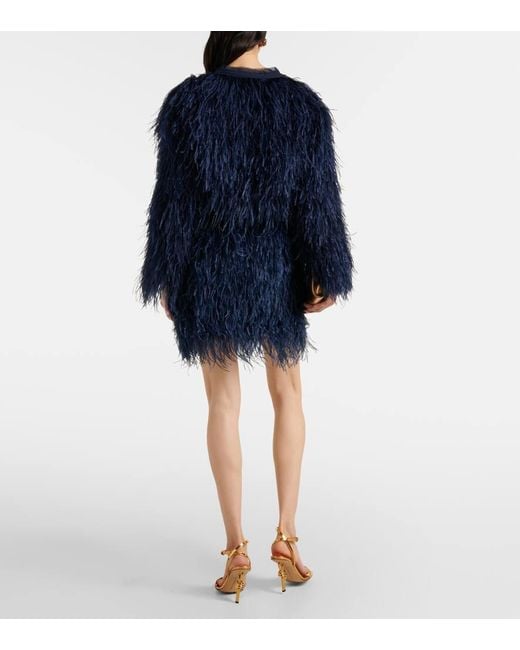 Dorothee Schumacher Blue Feathery Volume Georgette Miniskirt