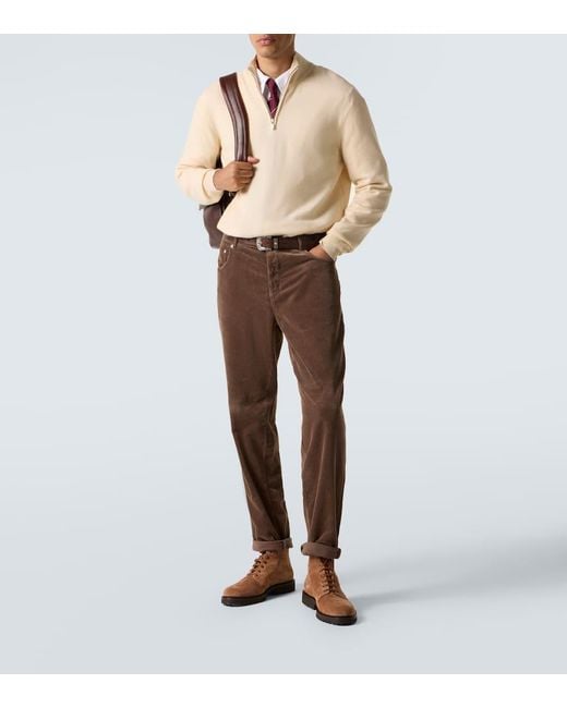 Botines Con Cordones De Ante Brunello Cucinelli de hombre de color Brown