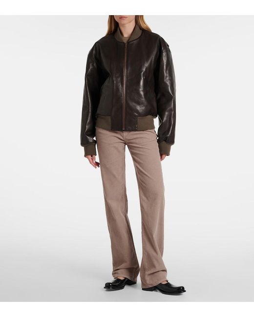 The Row Natural Carlyl Cotton Corduroy Straight Pants
