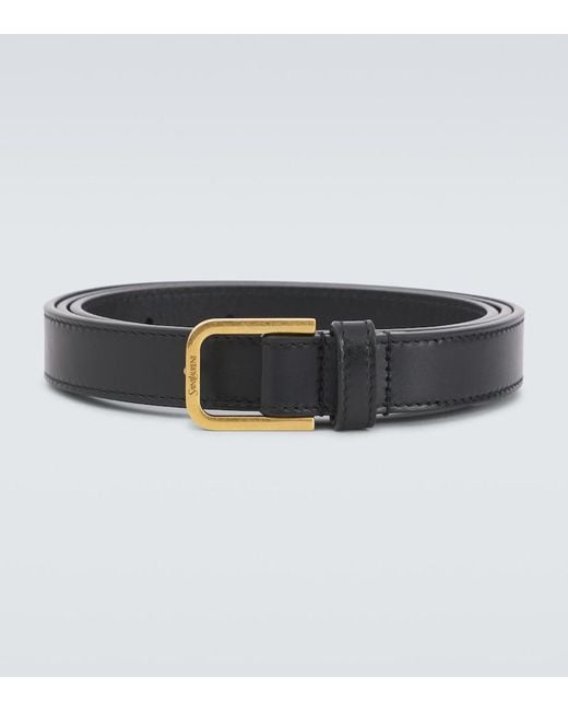 Saint Laurent Black Leather Belt for men