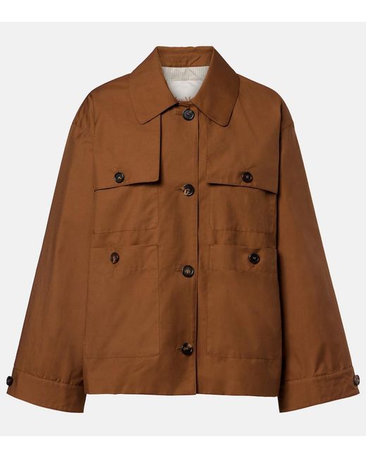 Max Mara Brown The Cube Bouquet Cotton-Blend Twill Jacket