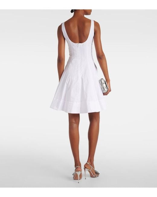Staud White Wells Cotton Poplin Minidress