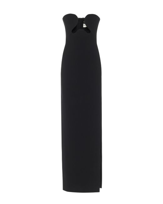 Saint Laurent Black Wool-sablé Gown