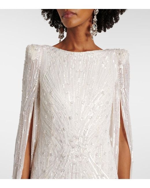 Jenny Packham White Bridal Chasina Sequined Gown
