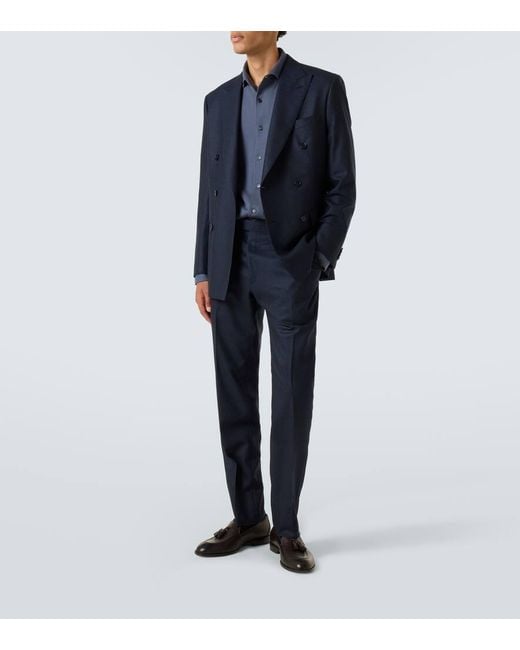 Camisa De Algodon Brioni de hombre de color Blue
