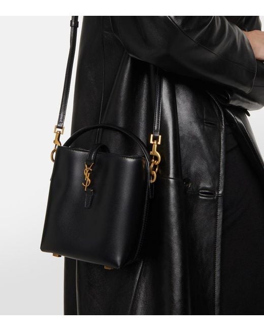 Saint Laurent Black Le 5 À 7 Mini Leather Bucket Bag