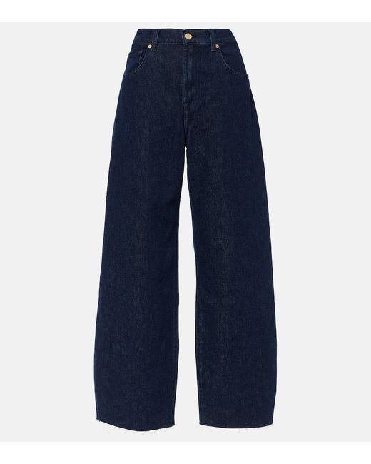 7 For All Mankind Blue High-Rise Barrel Jeans Bonnie