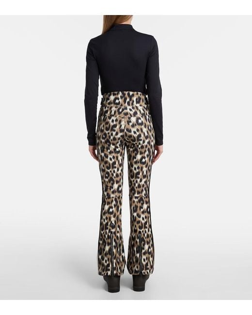 Fusalp Black Elancia Leopard-Print Ski Pants