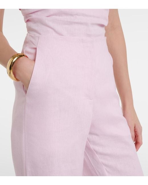 Faithfull The Brand Pink Lulea Linen Wide-Leg Pants