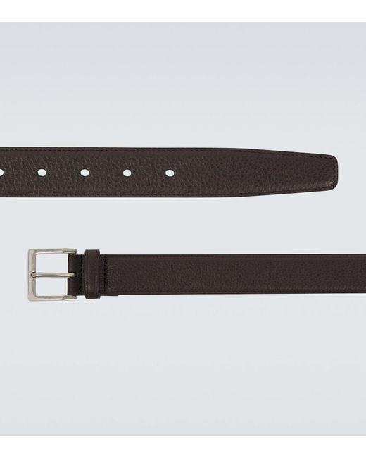 Saint Laurent Black Vadim Leather Belt for men