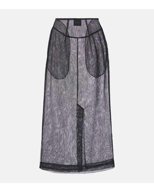 Simone Rocha Gray Sheer Tulle Pencil Skirt