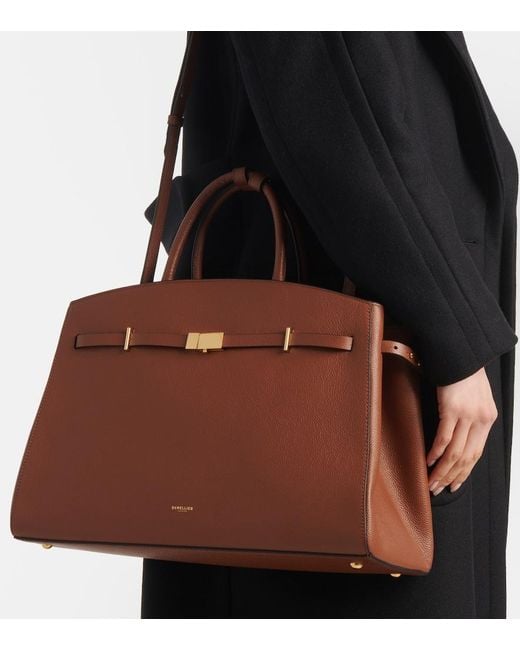 DeMellier London Brown Hudson Small Leather Tote Bag