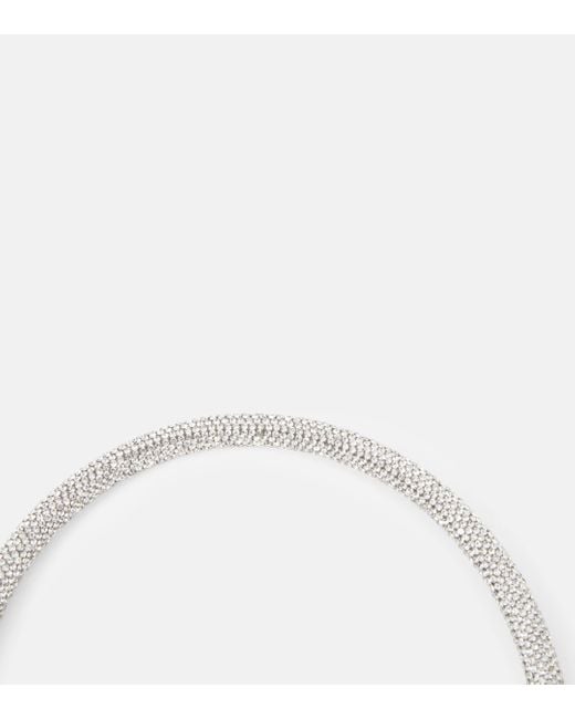 Max Mara White Sand Crystal-embellished Necklace