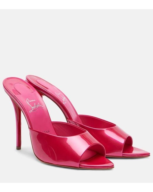 Christian Louboutin Pink Miss Z 100 Patent Leather Mules