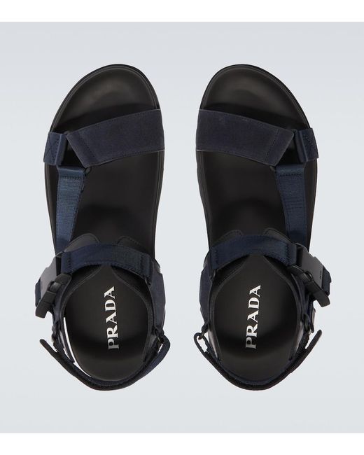 Prada Black Suede Sandals for men