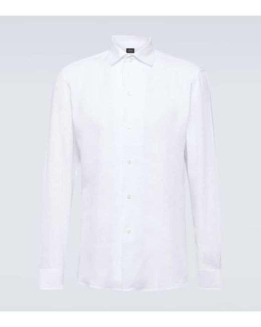 Brioni Hemd aus Leinen in White für Herren