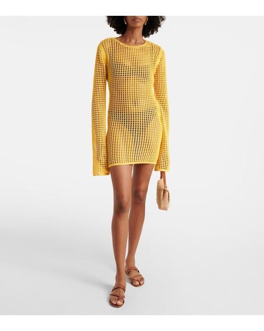 Bananhot Yellow Serena Crochet Minidress