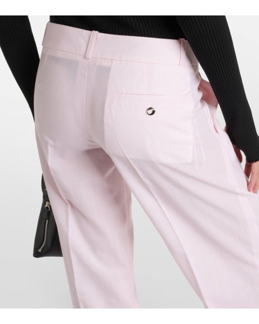 Pantalon a taille basse en laine vierge Coperni en coloris Pink