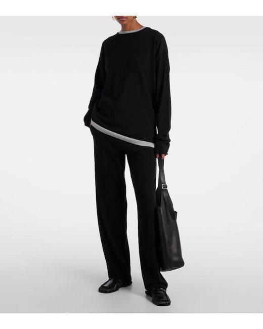 Extreme Cashmere Black N°347 Aries Cotton And Cashmere Sweater