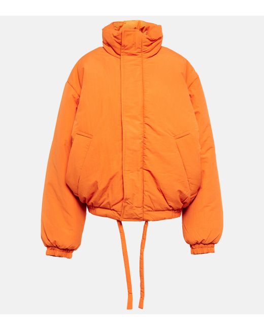 Acne Orange Nylon Puffer Jacket