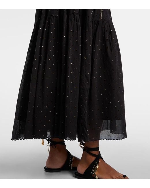 Isabel Marant Black Sichene Polka-Dot Cotton Maxi Dress