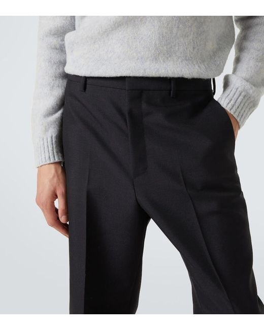 Prada Schmale Hose Aus Mohair Und Wolle in Blue für Herren