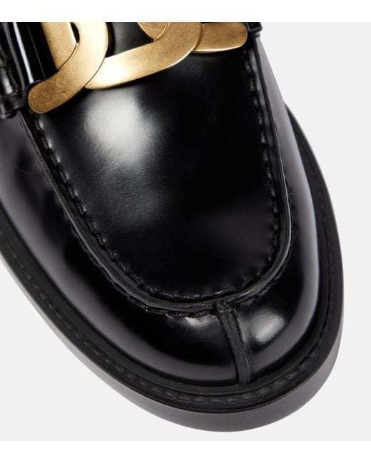 Tod's Black Loafers Kate Aus Leder