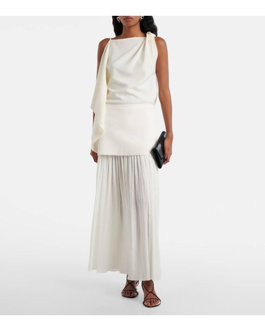 Proenza Schouler White Alyssa Draped Crepe Top