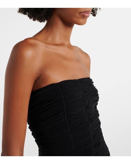 The Attico Black Tulle Bustier Dress
