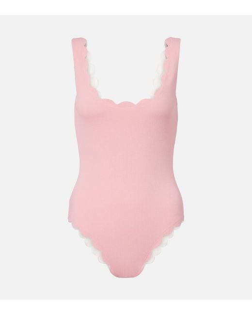 Marysia Swim Pink Palm Springs Scalloped Swimsuit