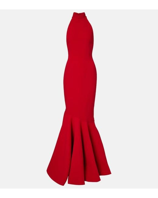 Solace London Red Kerra Halterneck Gown
