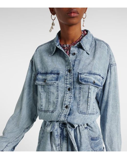 Isabel Marant Blue Jumpsuit Paige Aus Chambray