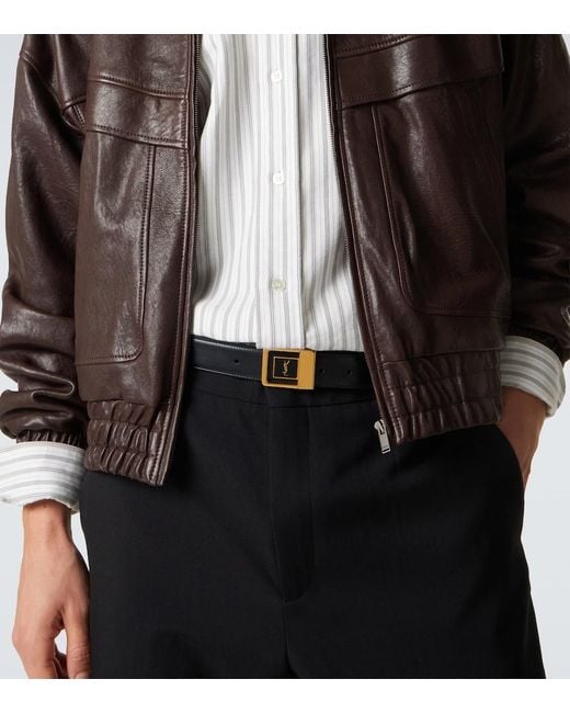 Saint Laurent Black Leather Belt for men