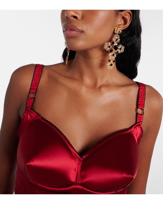 Dolce & Gabbana Metallic Dg Embellished Drop Earrings