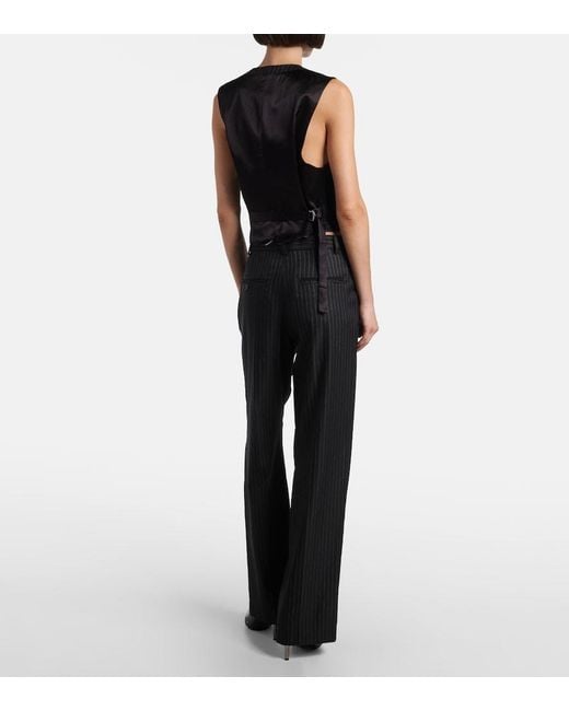 Isabel Marant Black Nicky Pinstripe Wool-Blend Vest