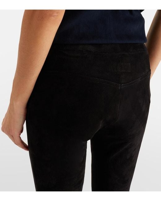 Stouls Black Jp Long Suede Flared Pants