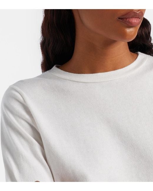 Extreme Cashmere White N°451 Lisa Cotton And Cashmere Top