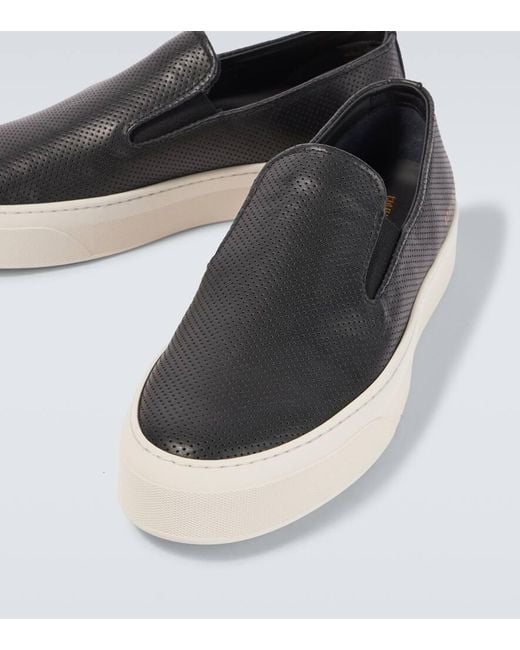 Zapatillas Slip-On De Piel Common Projects de hombre de color White
