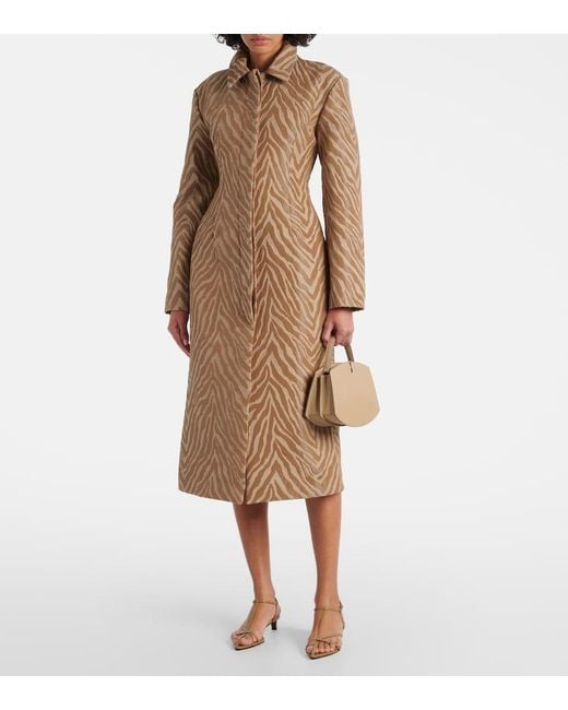 TOVE Natural Mira Cotton-Blend Jacquard Coat