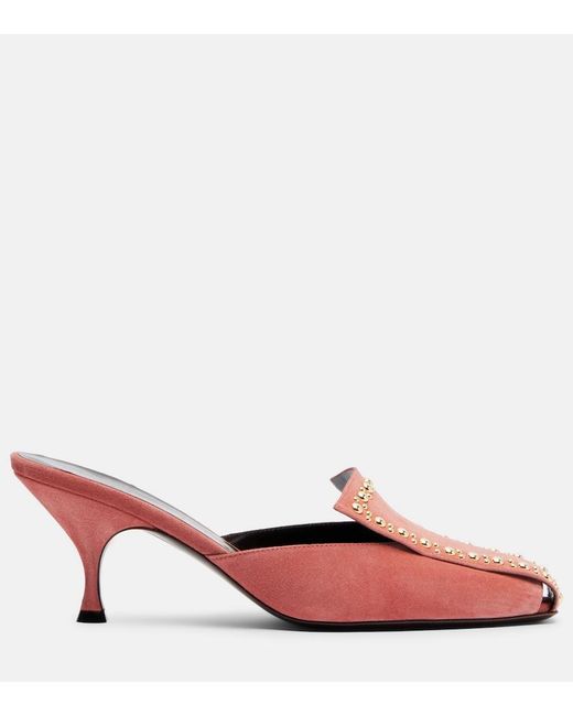 Herbert Levine Pink Bright Idea 70 Embellished Suede Mules