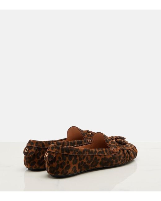 Gianvito Rossi Brown Thea Leopard-Print Suede Loafers