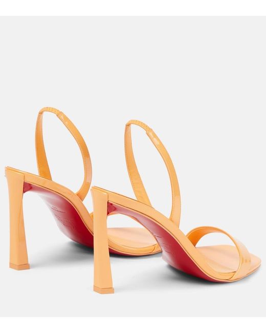 Christian Louboutin Orange O Condora 85 Patent Leather Sandals