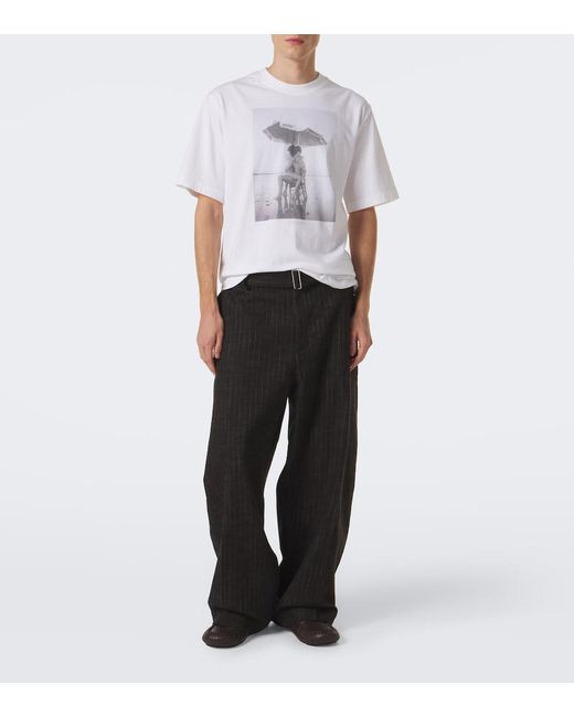 Jacquemus White Campagne Printed Cotton Jersey T-Shirt for men