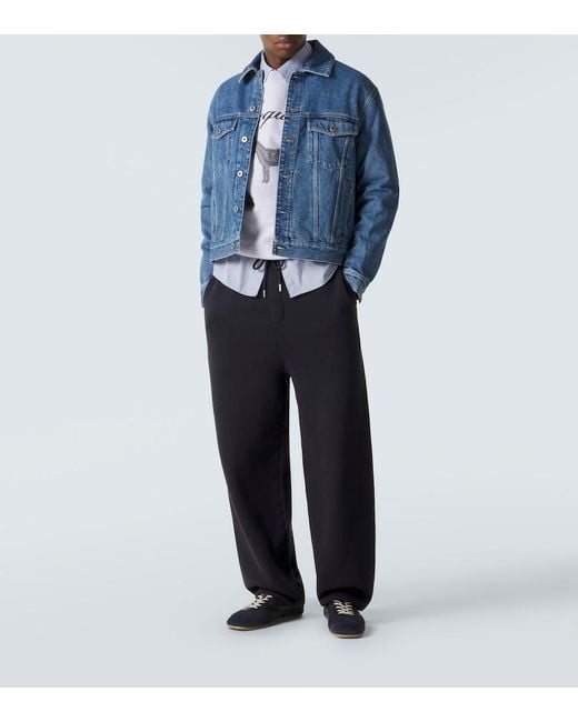 Jacquemus Blue Torneo Cotton Jersey Sweatpants for men