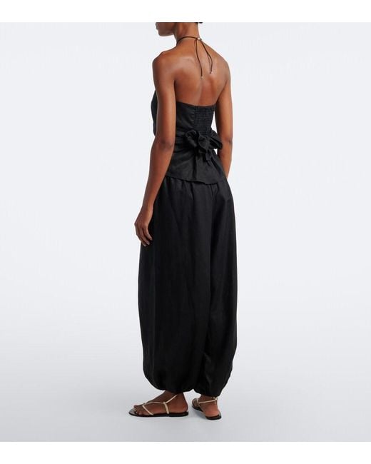 Faithfull The Brand Black Kortez Linen Balloon Pants