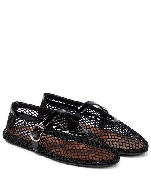 Alaïa Mesh Ballet Flats in Black | Lyst