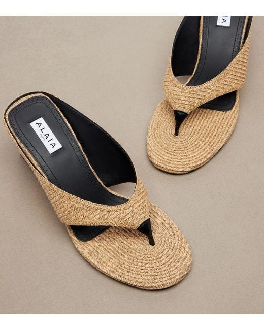 Alaïa Black Cube Wedge Sandals