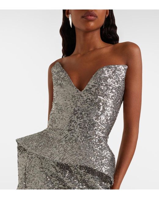 Maticevski Gray Glorious Sequined Gown