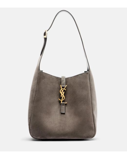 Saint Laurent Brown Le 5 A 7 Supple Small Suede Shoulder Bag
