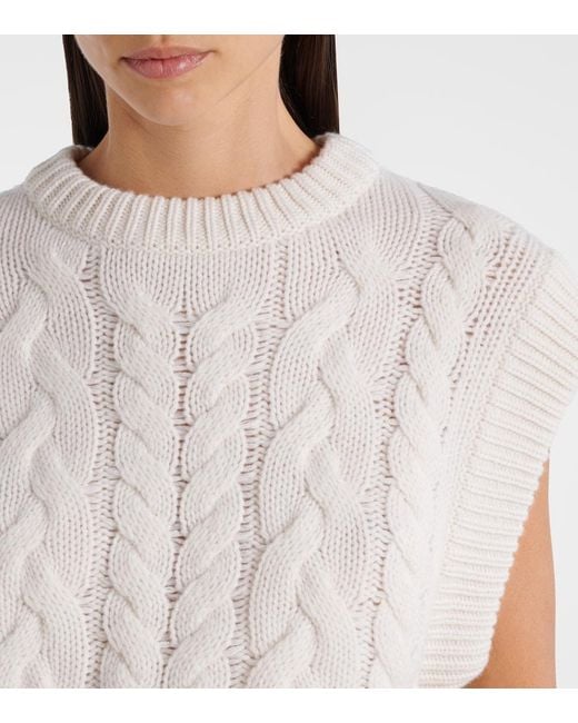 Lisa Yang White Hayley Cashmere Vest